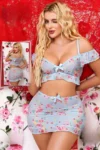 Keeva024-Floral Babydoll Set