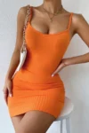 Jory4100-Ribbed Mini Dress