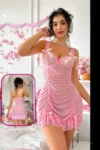 Marshmello4540-Ruched Pink Lingerie