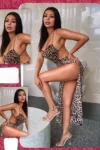 Riva112-Leopard Slit Dress