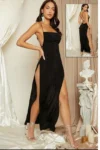 Jory1040-Black Slit Dress