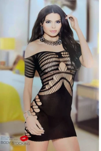 Sklv 9008-Hollow Out Mini Dress