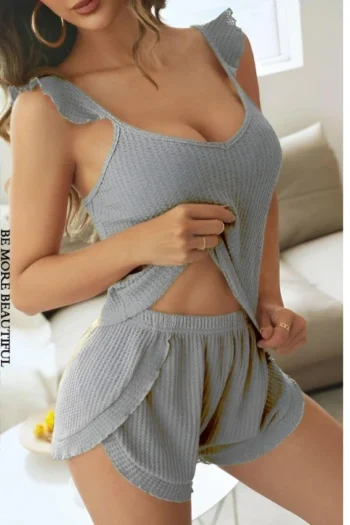 Dots 10756-Waffle Knit Shorts Set