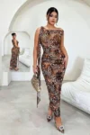 Jose 9024 - Leopard Print Bodycon Dress