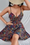 Dots 10846 - Floral Twist-Front Mini Dress