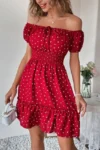 Black&White 9008 - Red Heart Print Dress