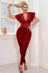 Lila 563 - Red Ruffle Jumpsuit