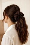 Lily 88 - Brown Jacquard Scrunchie
