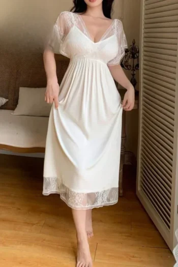 Mohra 555 - Elegant White Nightdress