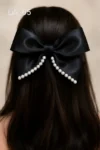 Lily065-Black Satin Bow
