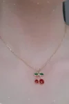 Enamel Cherry Necklace