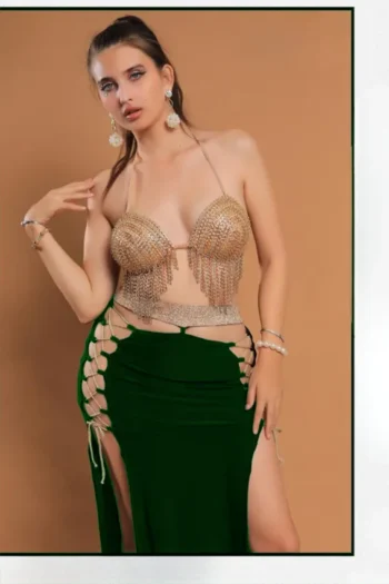 Gawaish 503 - Gold Fringe Belly Dance Set