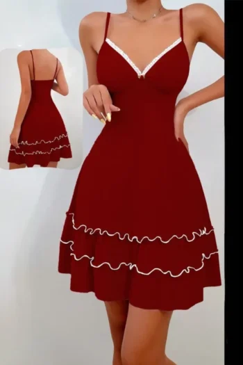 Marshmello 4150 - Ruffled Hem Chemise Night Dress