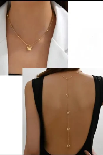 Rehana 026 - Butterfly Back Drop Necklace