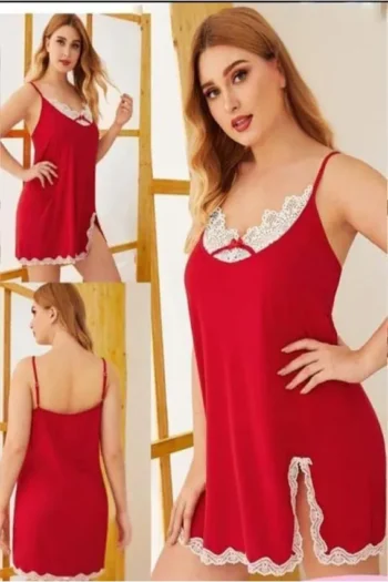 Cramela 22065 - Lace Trim Slip Nightgown