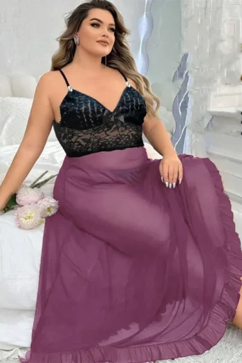 Mohra 0303 - Lace Bodice Maxi Nightgown