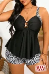 Carmela 0231 BG - Plus Size Leopard Print Trim