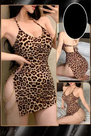 Carmela 0130 - Halter Neck Side Slit Dress