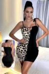 Carmela 160 - Two-Tone Leopard Print Mini Dress