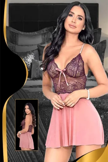 Carmela 71 - Floral Lace Bodice Empire Waist Nightdress