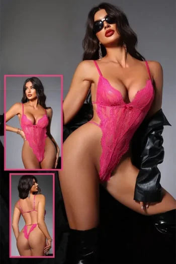 K 100  - Scalloped Floral Lace Teddy