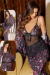 Dareen 5422 - Floral Print 3-Piece Pajama