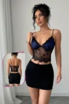 Marshmello 4580 - Lace Cami Top  Mini Skirt Set
