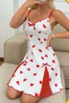 Noor 4911 - Heart Print Sleep Dress