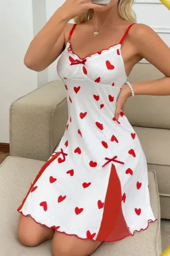 Noor 4911 - Heart Print Sleep Dress