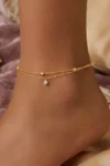 Rehana 050 - Double Layer Zircon Crystal Anklet