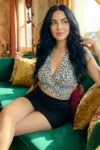 Noor 6129 - Leopard Print Halter Crop Top and Mini Skirt Set