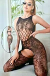 Vaqua 82409 - Floral Lace Hollow-Out Bodystocking Lingerie
