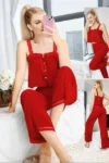 Mohra 3218 - Lace Trim Cami Pants Set with Buttons