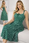 Dareen 5523 - Floral Tie-Shoulder Midi Dress