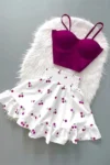 euro 221 - Cherry Print Cami & Skirt Set