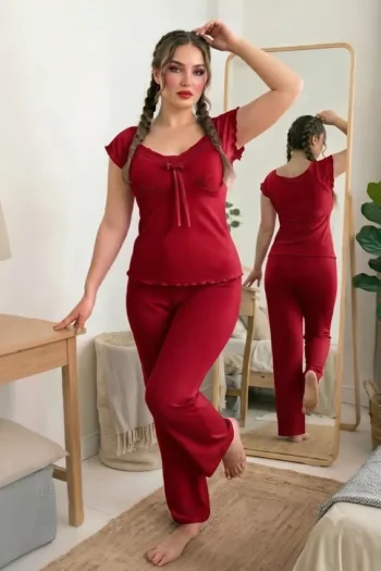 Mohra 0805 - Lace Trim Cap Sleeve Pajama Set