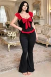 Mohra 0807 - Elegant Bow Ruffle Two-Piece Set
