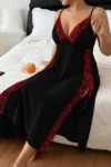 Mohra 583 - Embroidered Lace Side Split Nightdress
