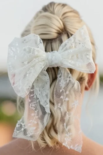 Lily 01 - Floral Lace Bow Hair Clip
